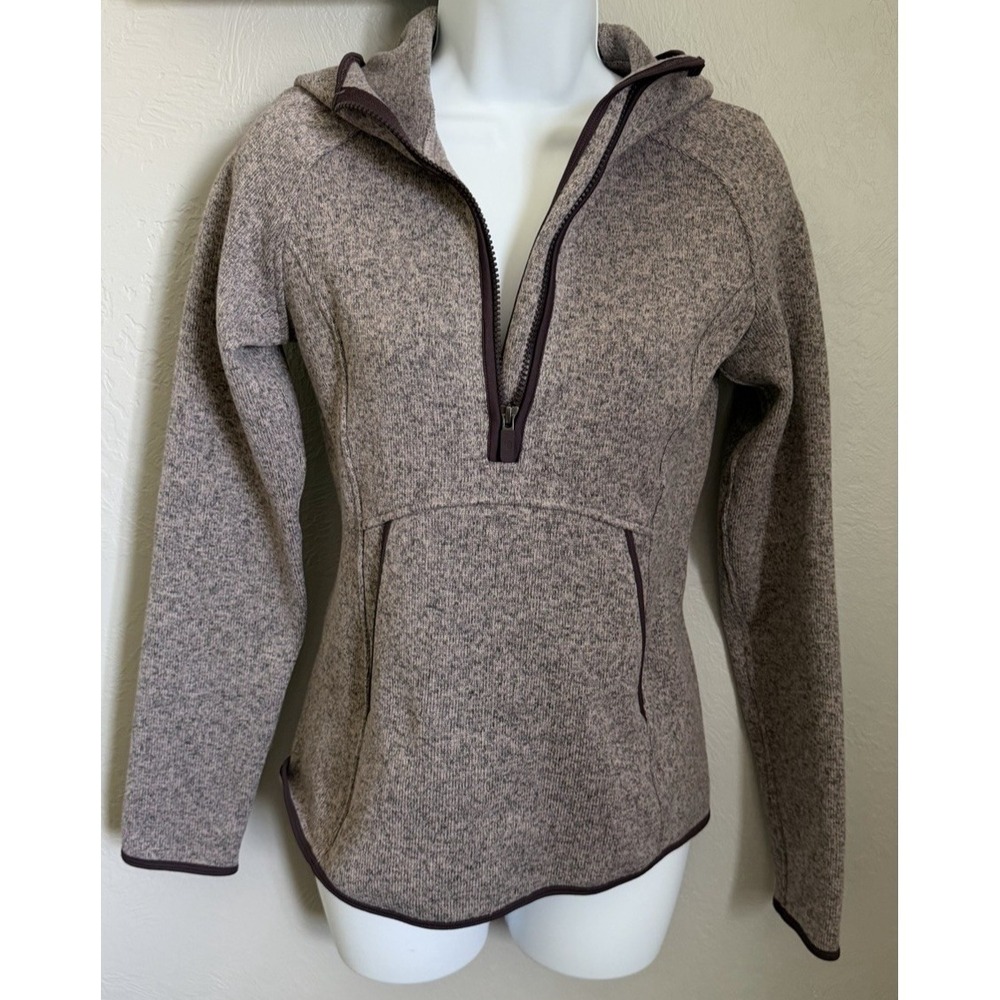 Lululemon Fleece Thank You Hoodie Womens Size 2 Purple Pullover Half Zip Sweater